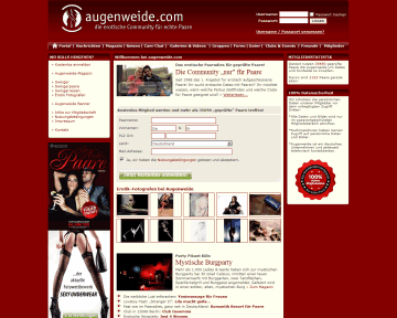 Augenweide.com ist ein Datingportal, dass sich ausschließlich an Paare richtet und ist damit die einzige Erotik-Community seiner Art in Deutschland.
